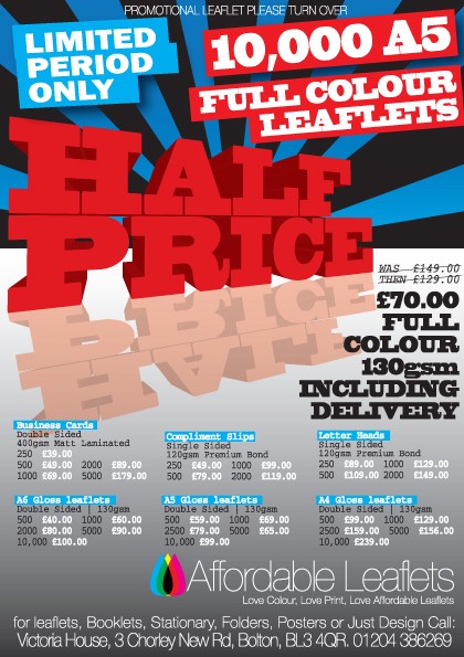 Example promotional leaflet